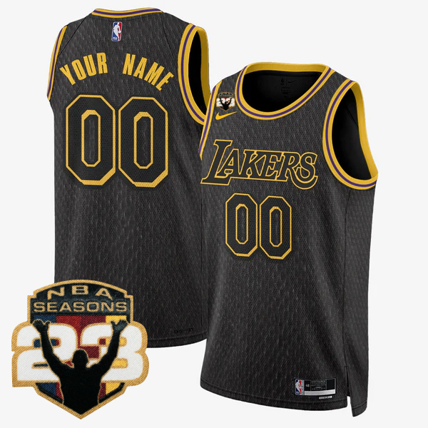 Custom LAL LeBron Jame 23 Seasons Patch Special Jersey - All Stitched