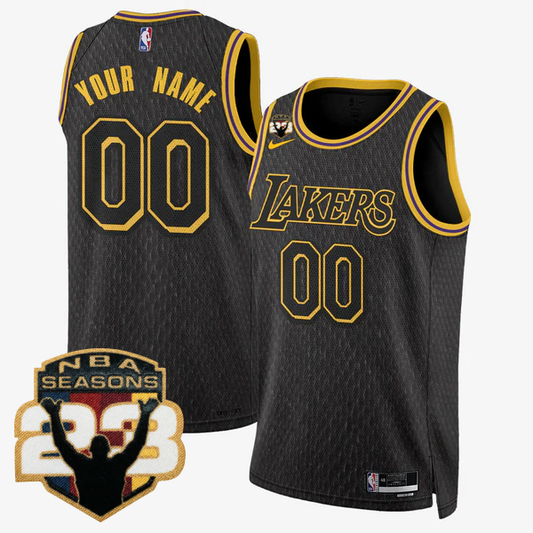 Custom LAL LeBron Jame 23 Seasons Patch Special Jersey - Stitched