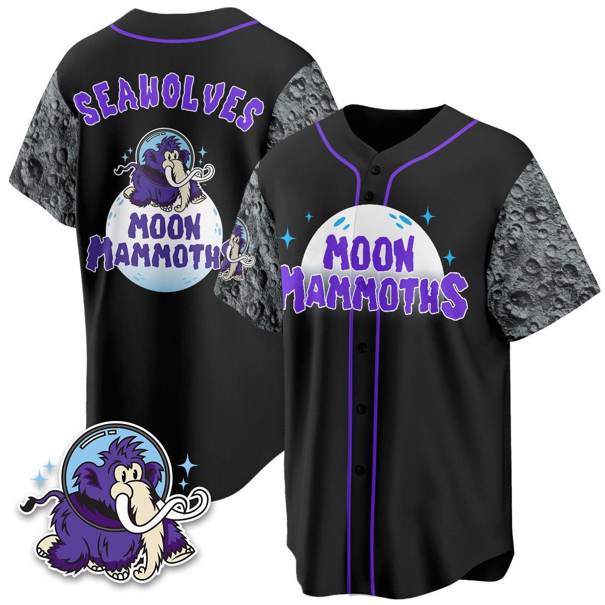Erie SeaWolves 2025 Moon Mammoths Alternate Jersey - All Stitched
