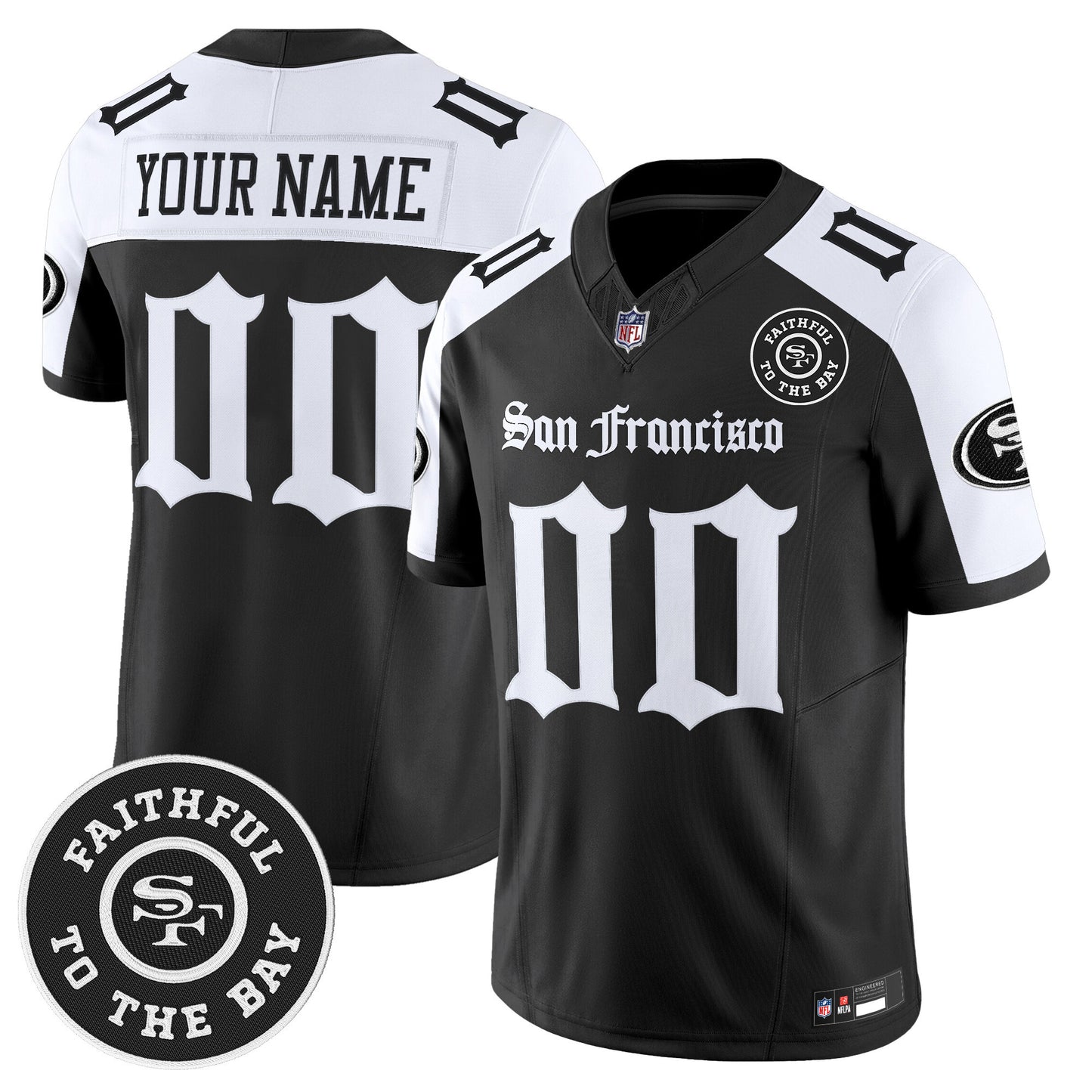 San Francisco 49ers 'Gothic Edition' Vapor Limited Custom Jersey - All Stitched