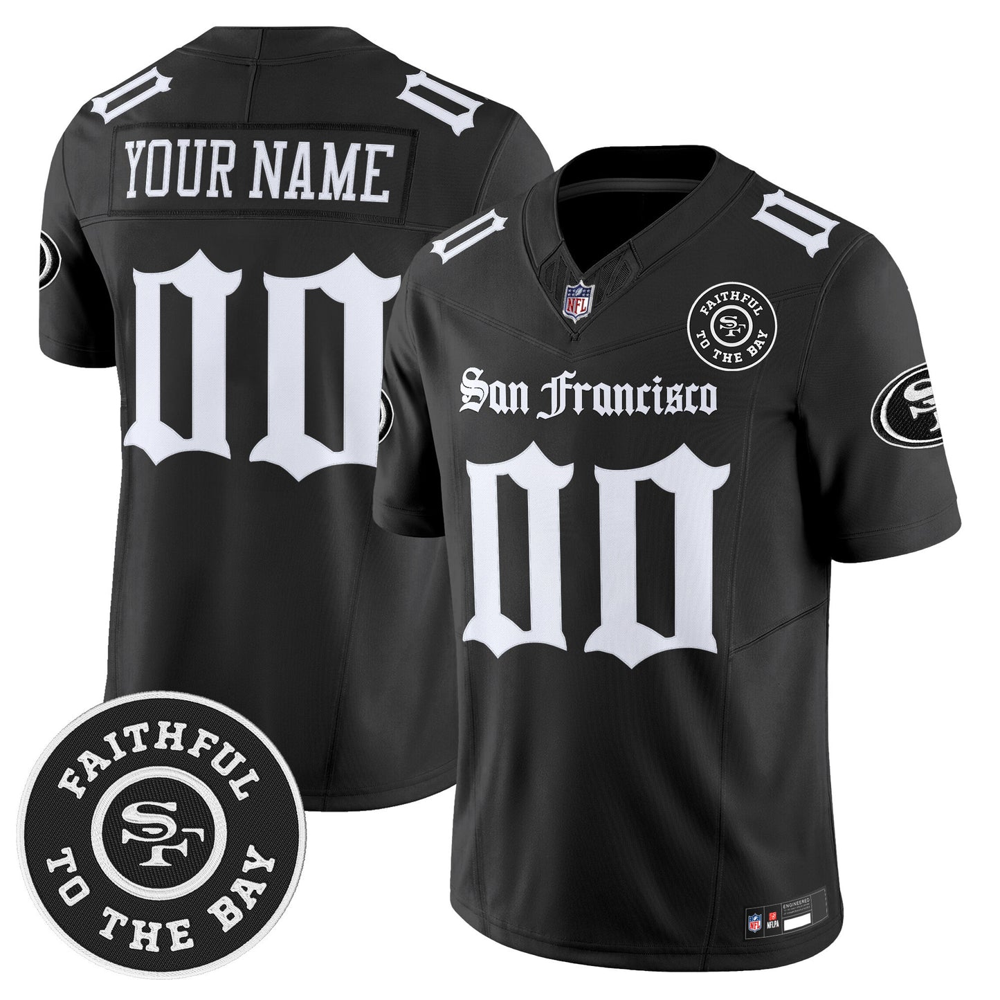 San Francisco 49ers 'Gothic Edition' Vapor Limited Custom Jersey - All Stitched
