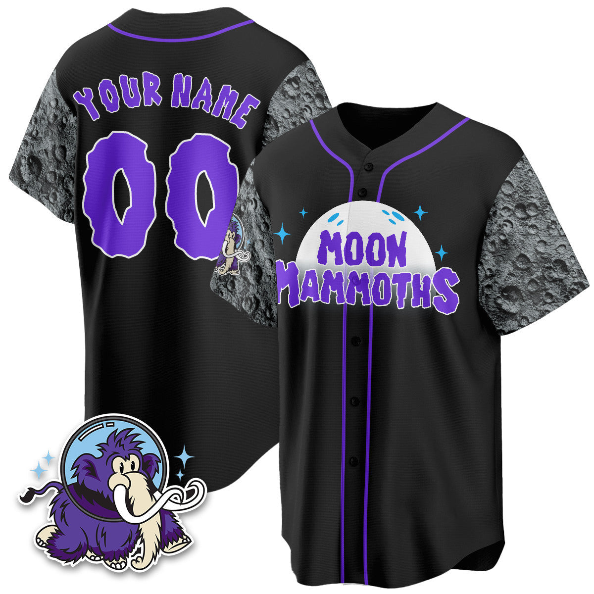 Erie SeaWolves 2025 Moon Mammoths Alternate Custom Jersey - All Stitched