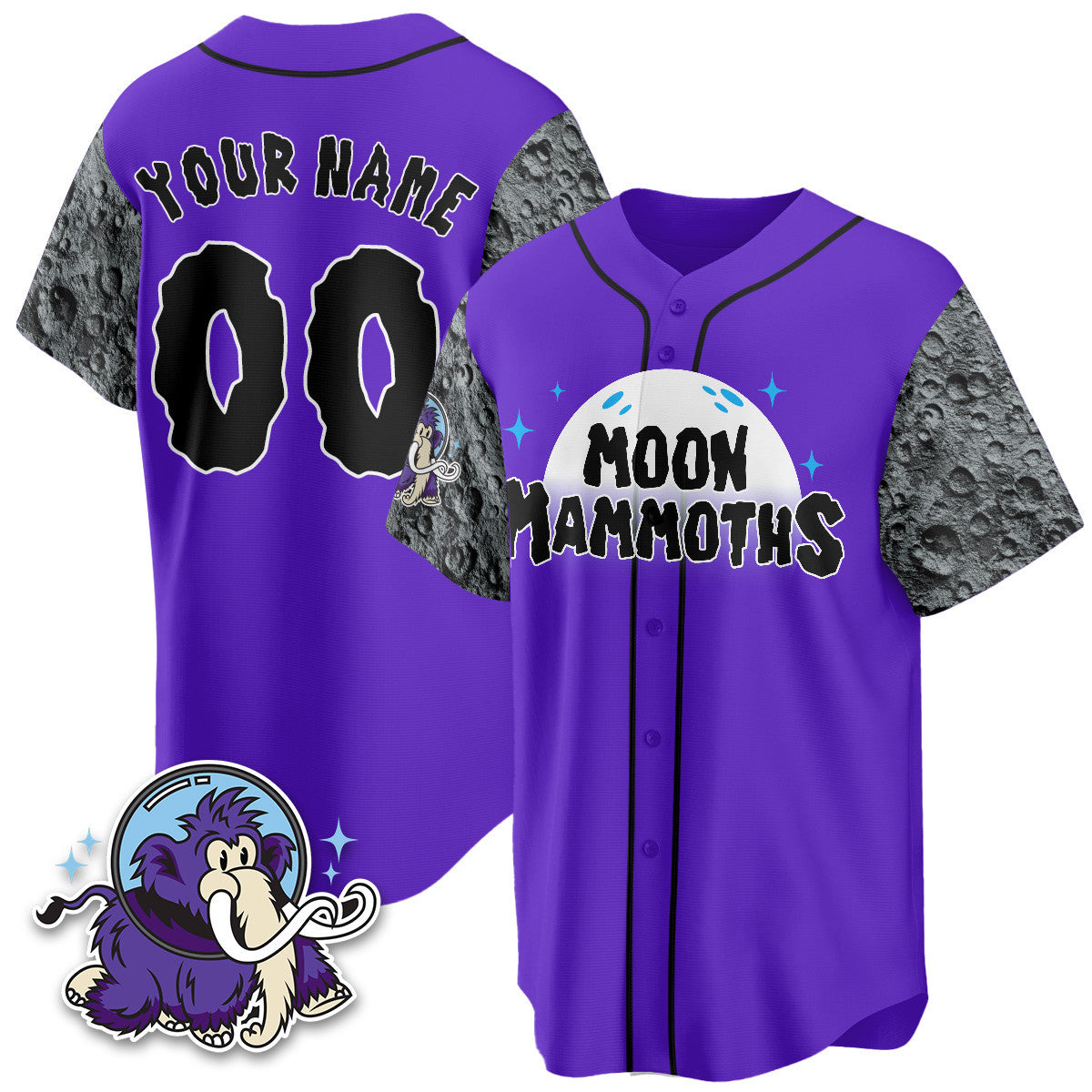 Erie SeaWolves 2025 Moon Mammoths Alternate Custom Jersey - All Stitched