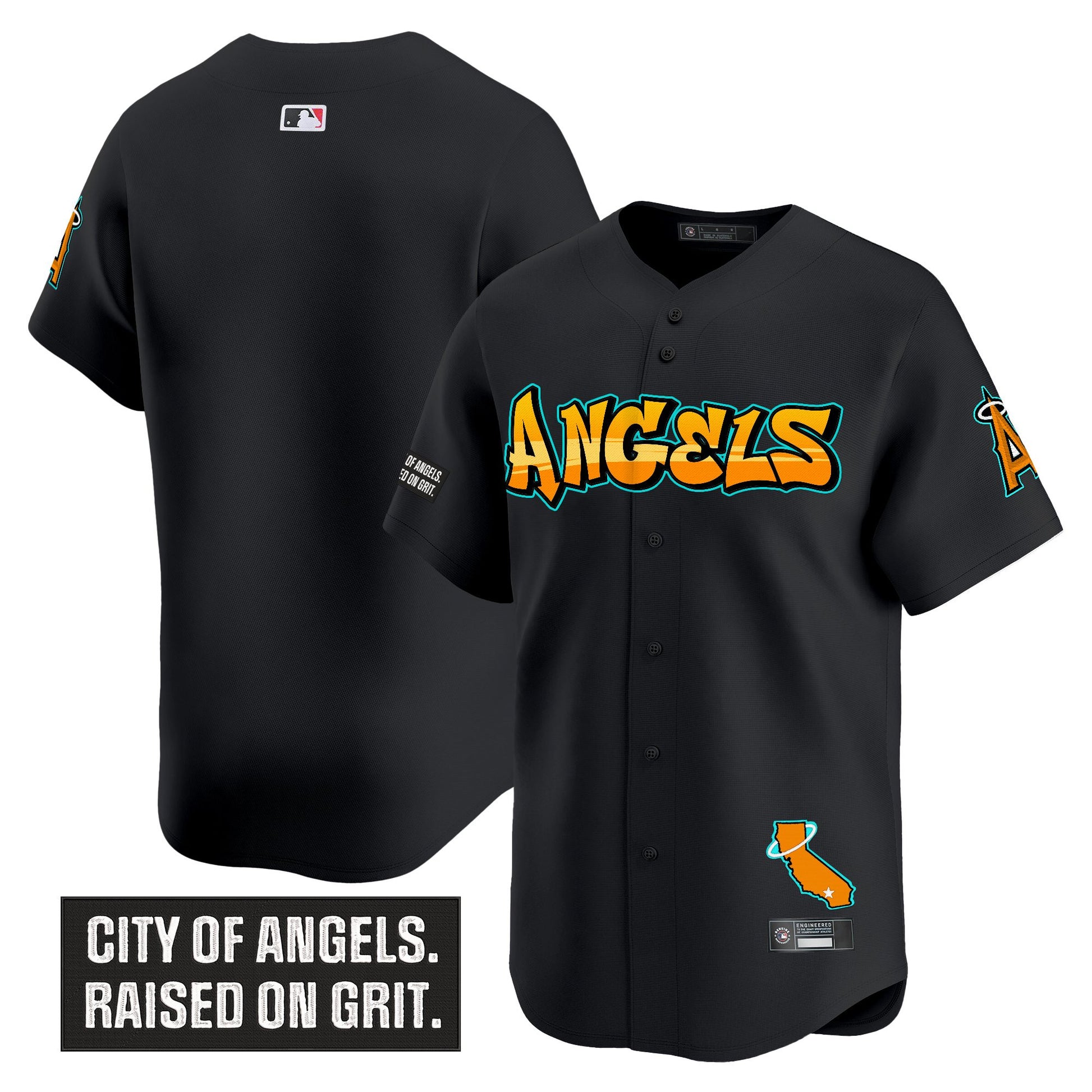 Men's Los Angeles Angels 'Graffiti Halo Drop Edition' Vapor Premier Limited Jersey - All Stitched