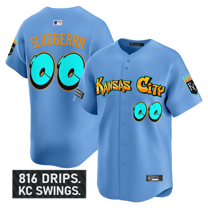 Men's Kansas City Royals 'Graffiti Crown Drop Edition' Vapor Premier Limited Jersey - All Stitched