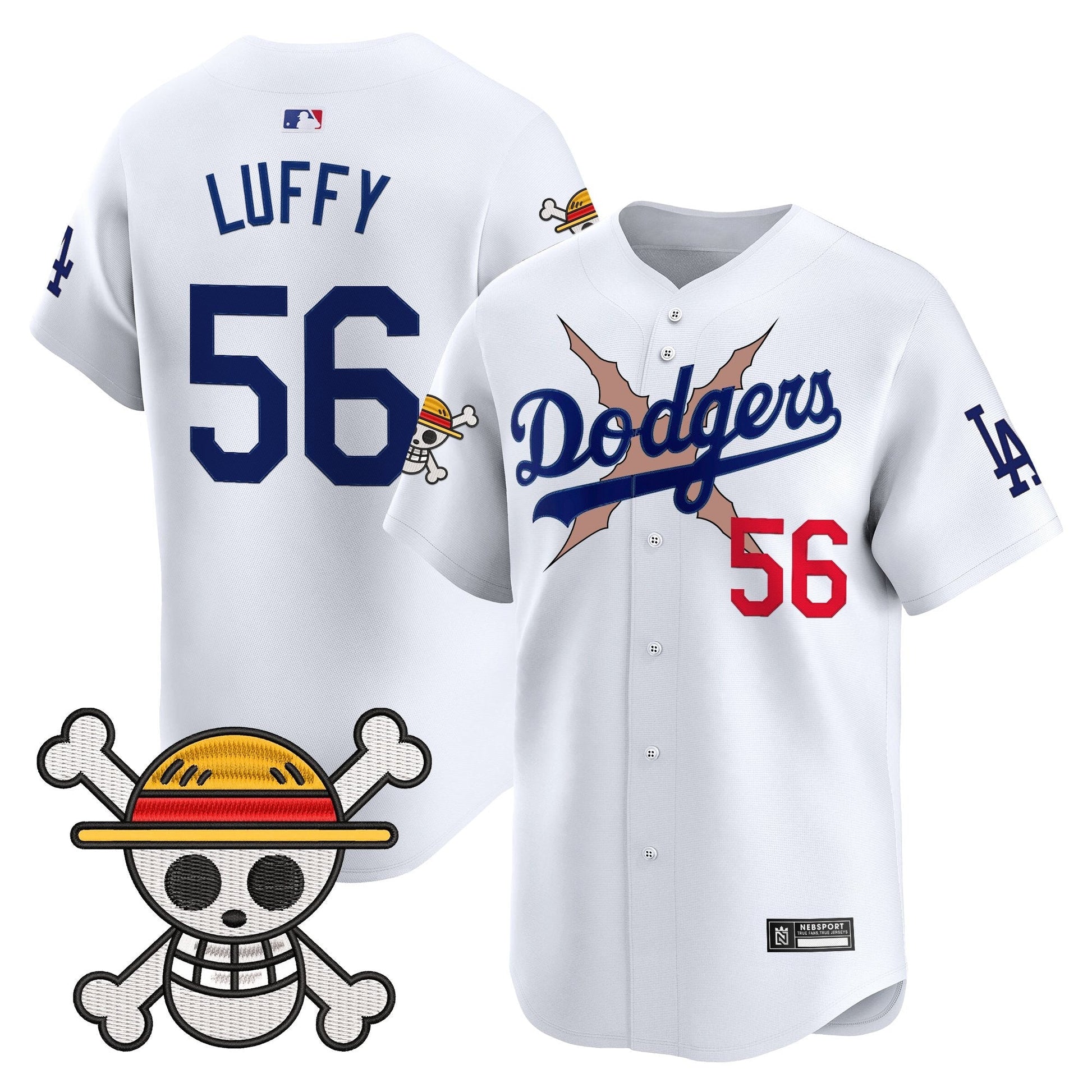Men's Los Angeles Dodgers x One Piece 2025 Vapor Premier Limited Jersey - Stitched