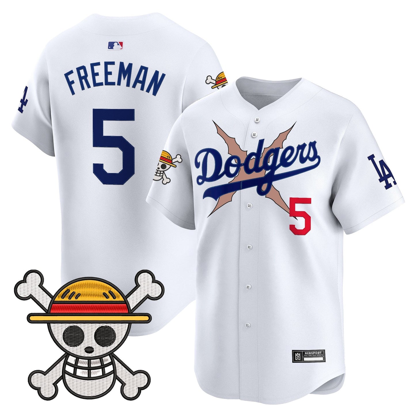 Men's Los Angeles Dodgers x One Piece 2025 Vapor Premier Limited Jersey - Stitched