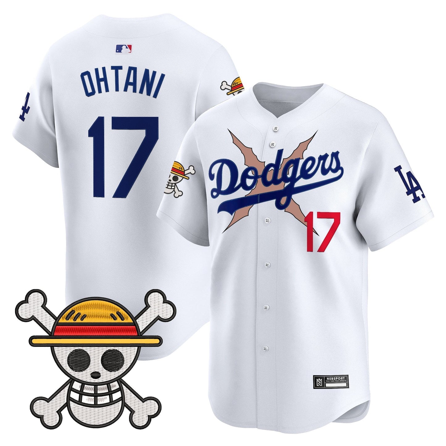 Men's Los Angeles Dodgers x One Piece 2025 Vapor Premier Limited Jersey - Stitched