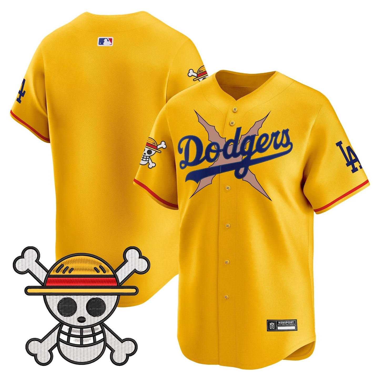 Men's Los Angeles Dodgers x One Piece 2025 Vapor Premier Limited Jersey - Stitched