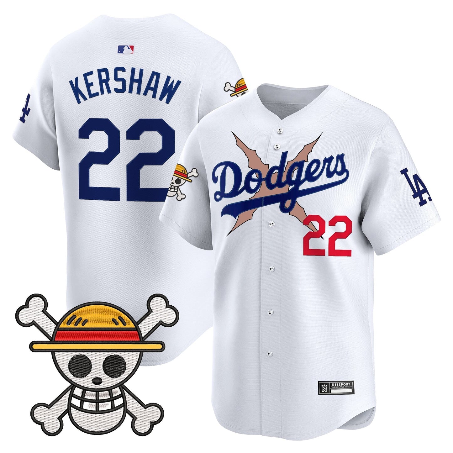 Men's Los Angeles Dodgers x One Piece 2025 Vapor Premier Limited Jersey - Stitched