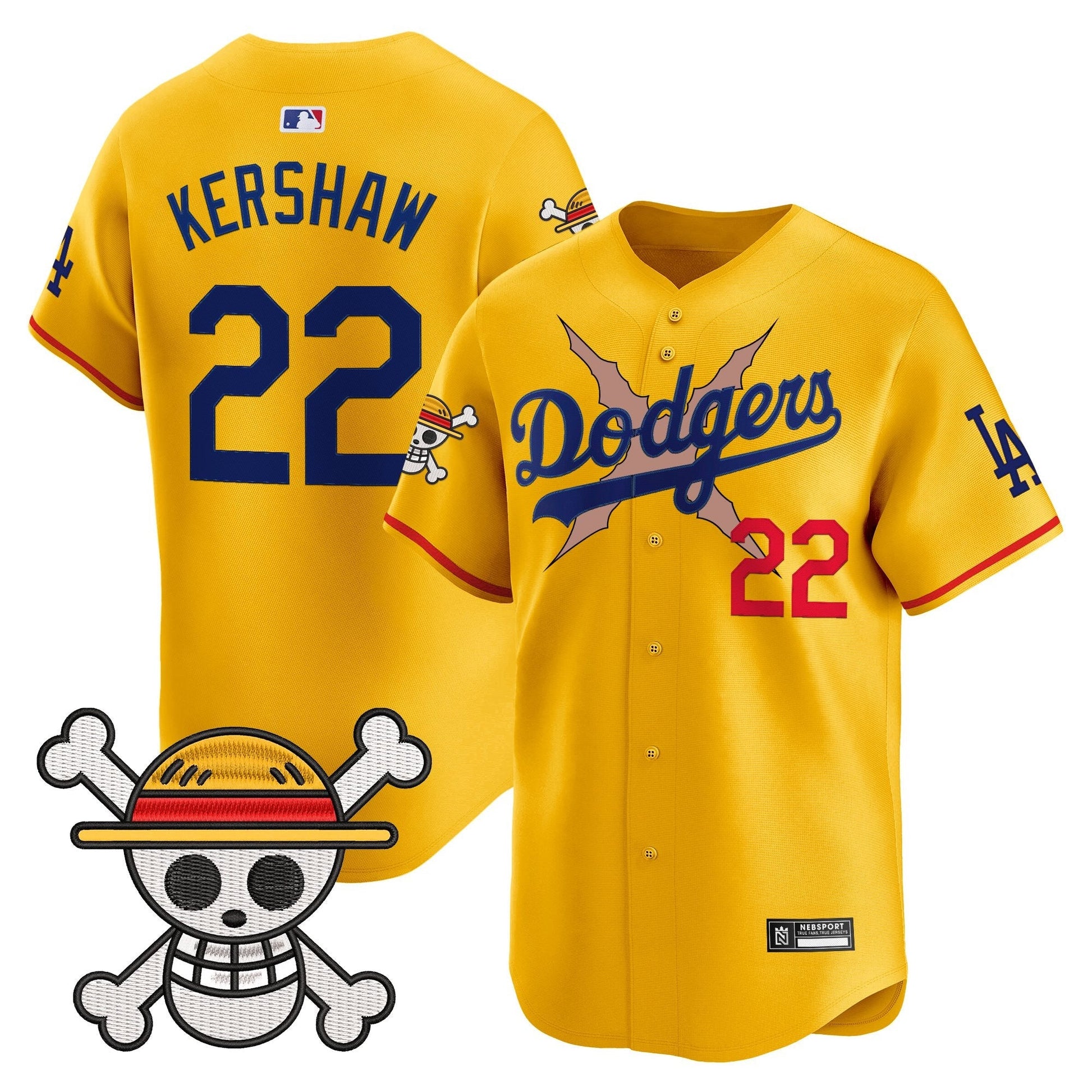 Men's Los Angeles Dodgers x One Piece 2025 Vapor Premier Limited Jersey - Stitched