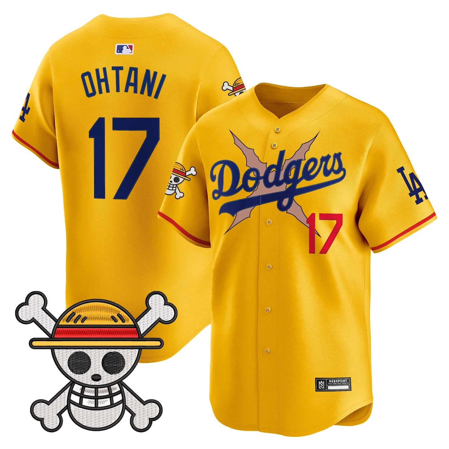 Men's Los Angeles Dodgers x One Piece 2025 Vapor Premier Limited Jersey - Stitched