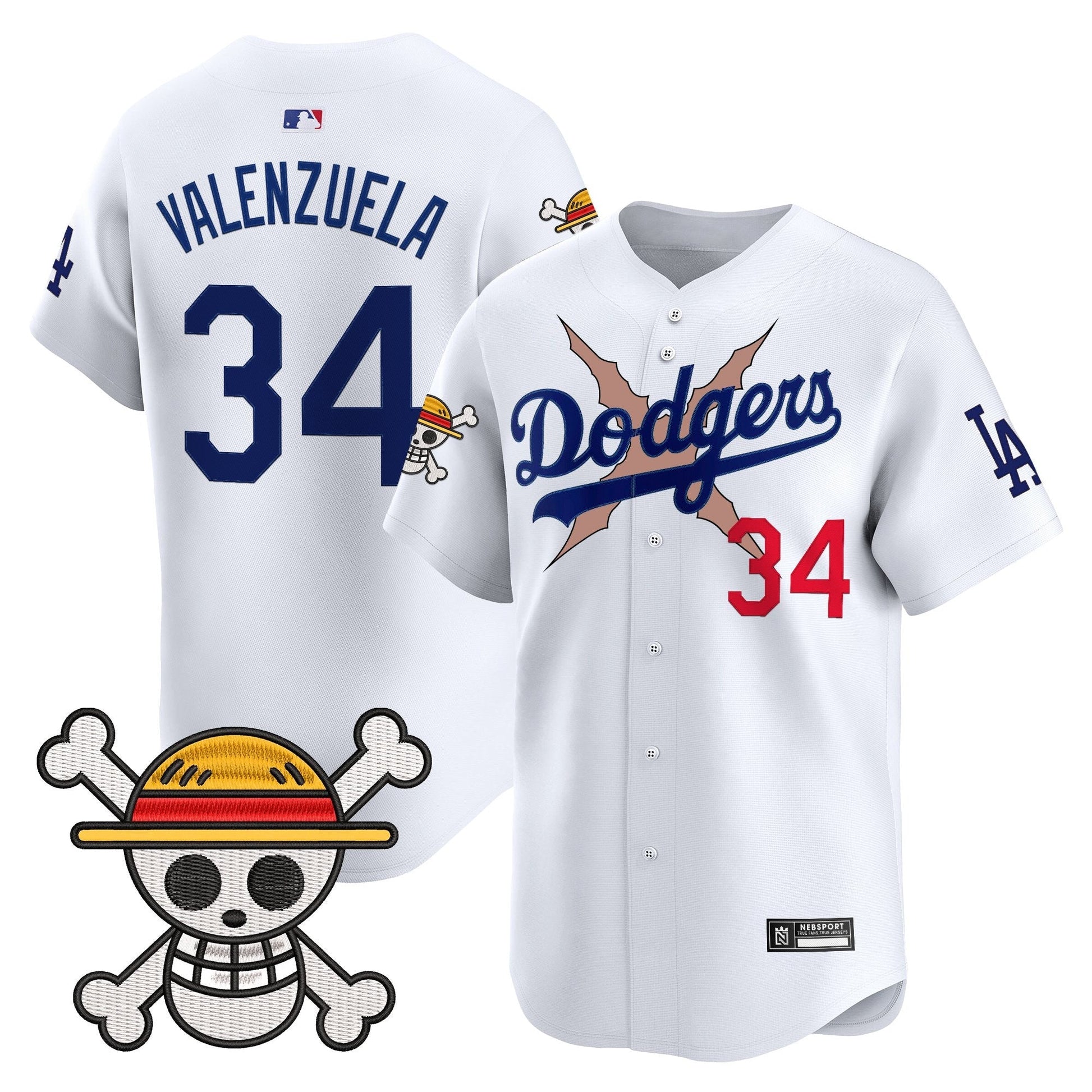 Men's Los Angeles Dodgers x One Piece 2025 Vapor Premier Limited Jersey - Stitched