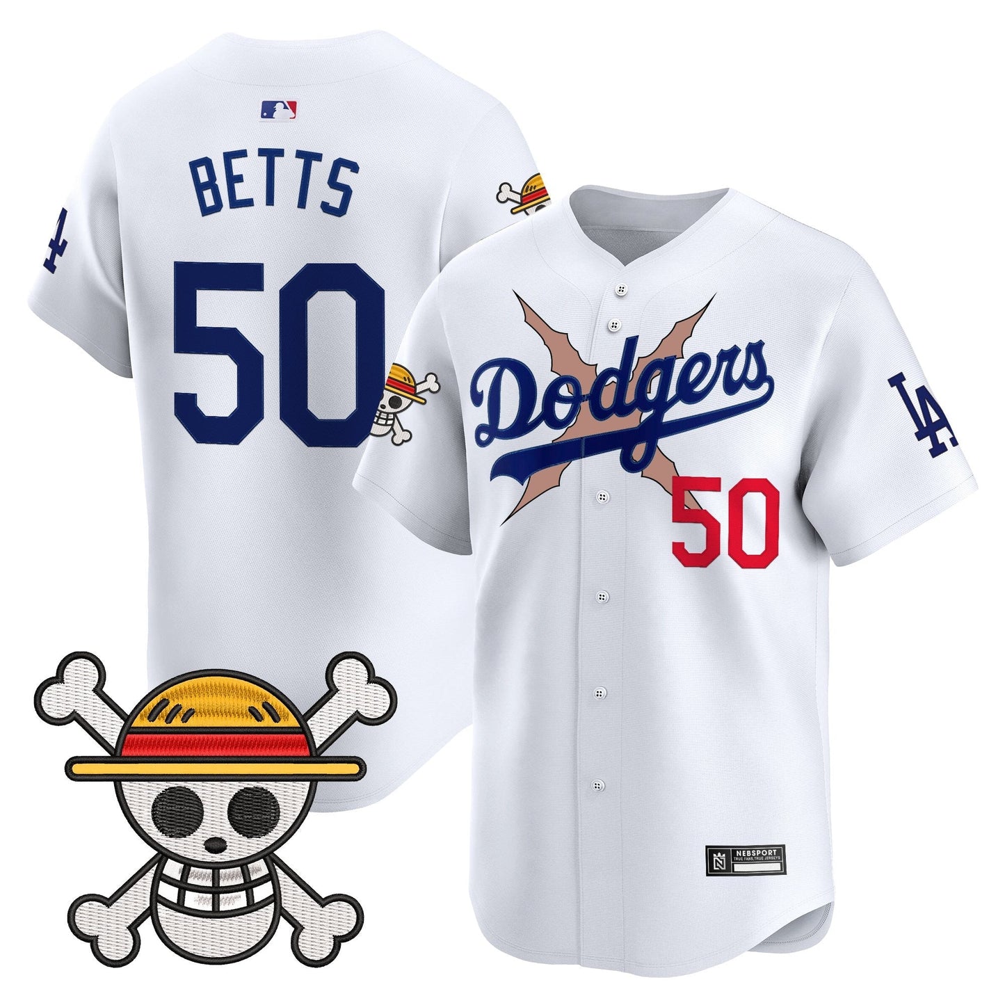 Men's Los Angeles Dodgers x One Piece 2025 Vapor Premier Limited Jersey - Stitched