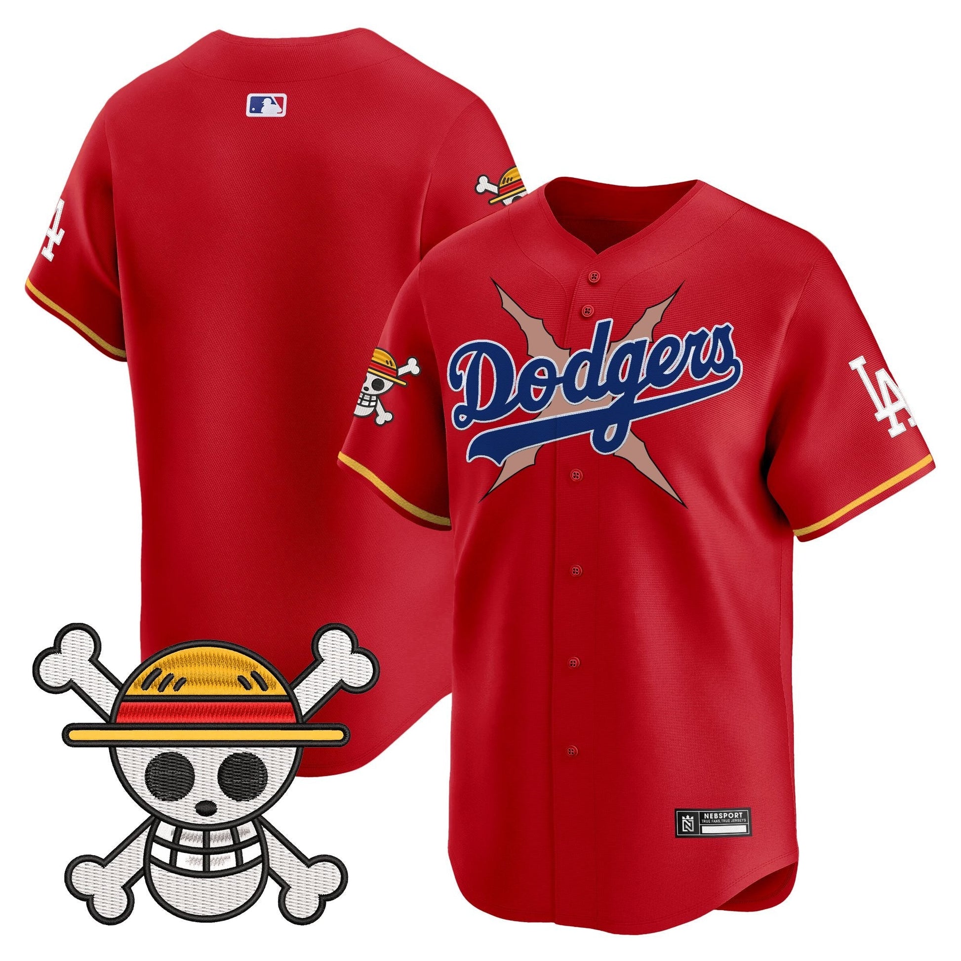 Men's Los Angeles Dodgers x One Piece 2025 Vapor Premier Limited Jersey - Stitched