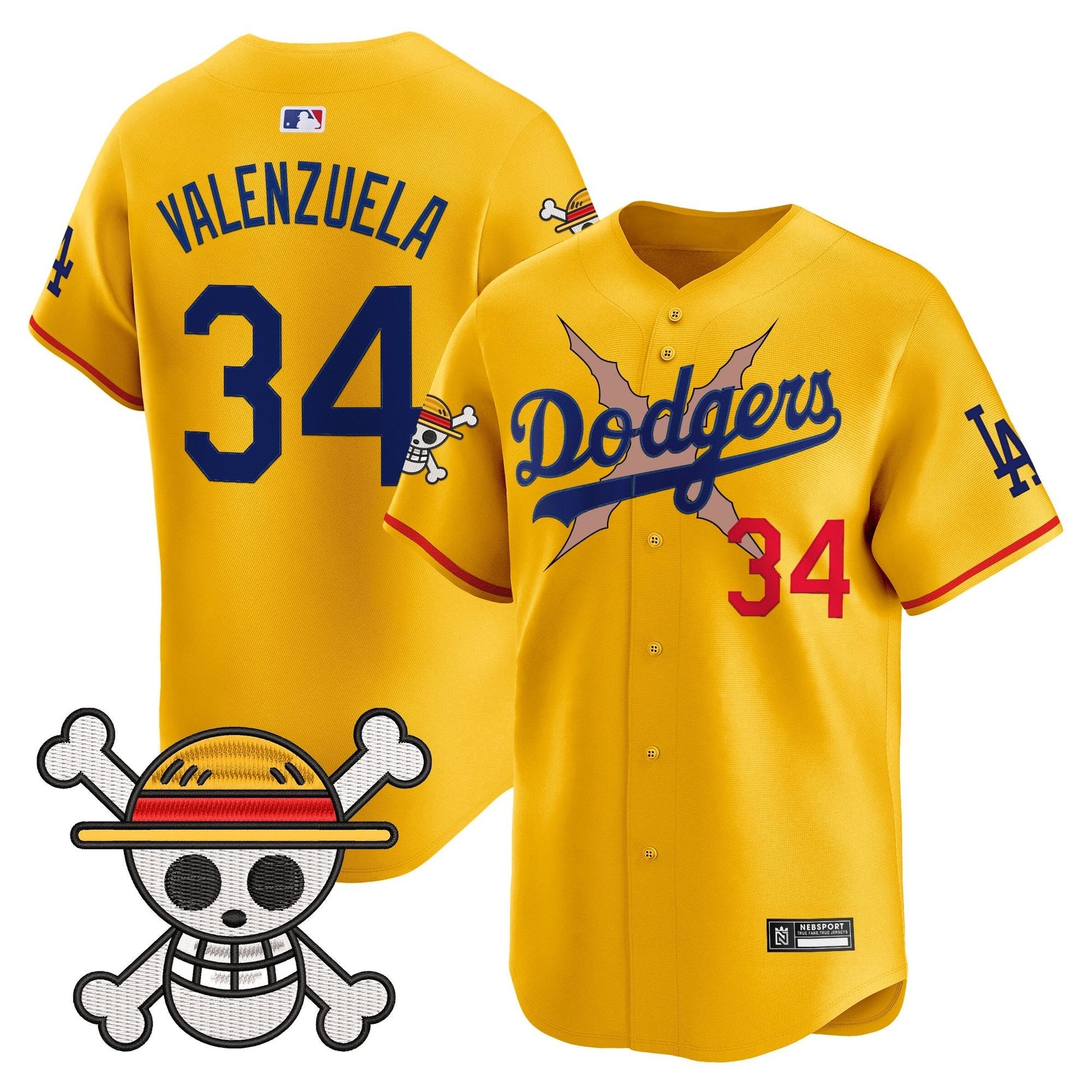 Men's Los Angeles Dodgers x One Piece 2025 Vapor Premier Limited Jersey - Stitched