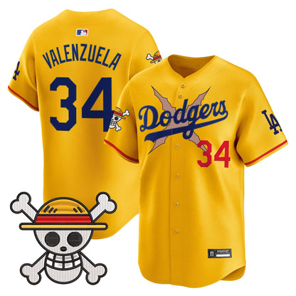 Men's Los Angeles Dodgers x One Piece 2025 Vapor Premier Limited Jersey - Stitched