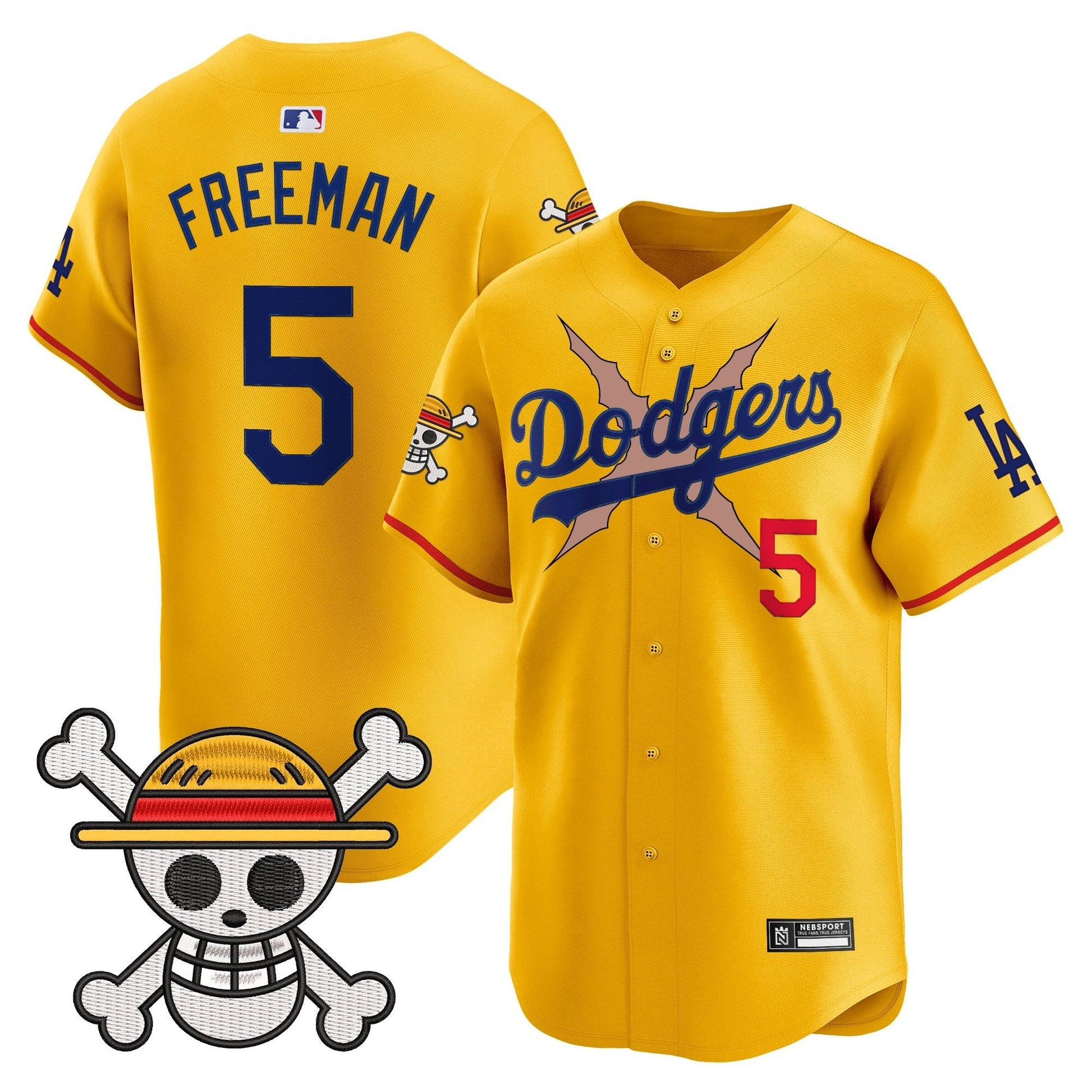 Men's Los Angeles Dodgers x One Piece 2025 Vapor Premier Limited Jersey - Stitched