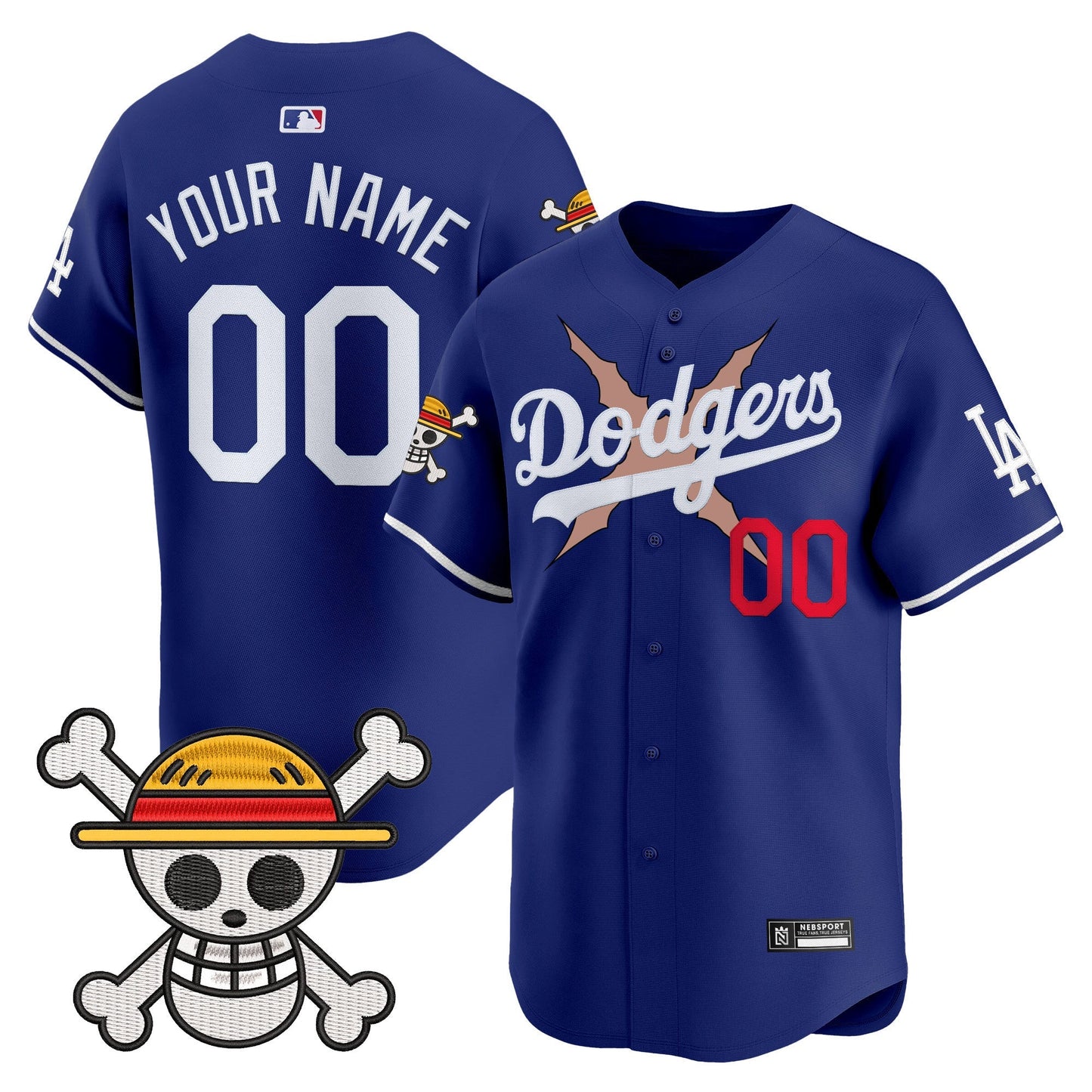 Los Angeles Dodgers x One Piece 2025 Vapor Premier Limited Custom Jersey - Stitched