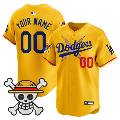 Los Angeles Dodgers x One Piece 2025 Vapor Premier Limited Custom Jersey - Stitched