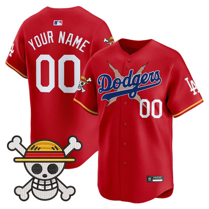 Los Angeles Dodgers x One Piece 2025 Vapor Premier Limited Custom Jersey - Stitched