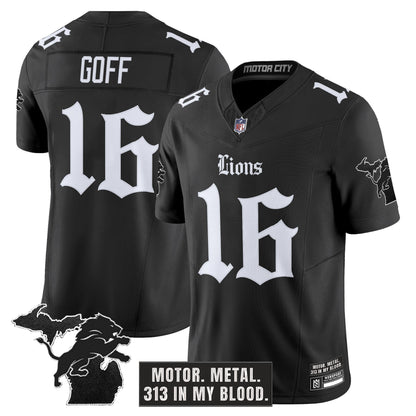 Men's Detroit Lions 'Gothic Motor Grit Edition' Vapor Limited Jersey - All Stitched