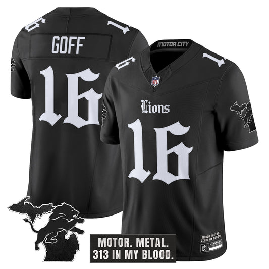 Men's Detroit Lions 'Gothic Motor Grit Edition' Vapor Limited Jersey - All Stitched
