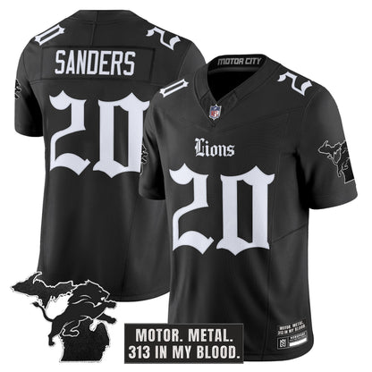 Men's Detroit Lions 'Gothic Motor Grit Edition' Vapor Limited Jersey - All Stitched