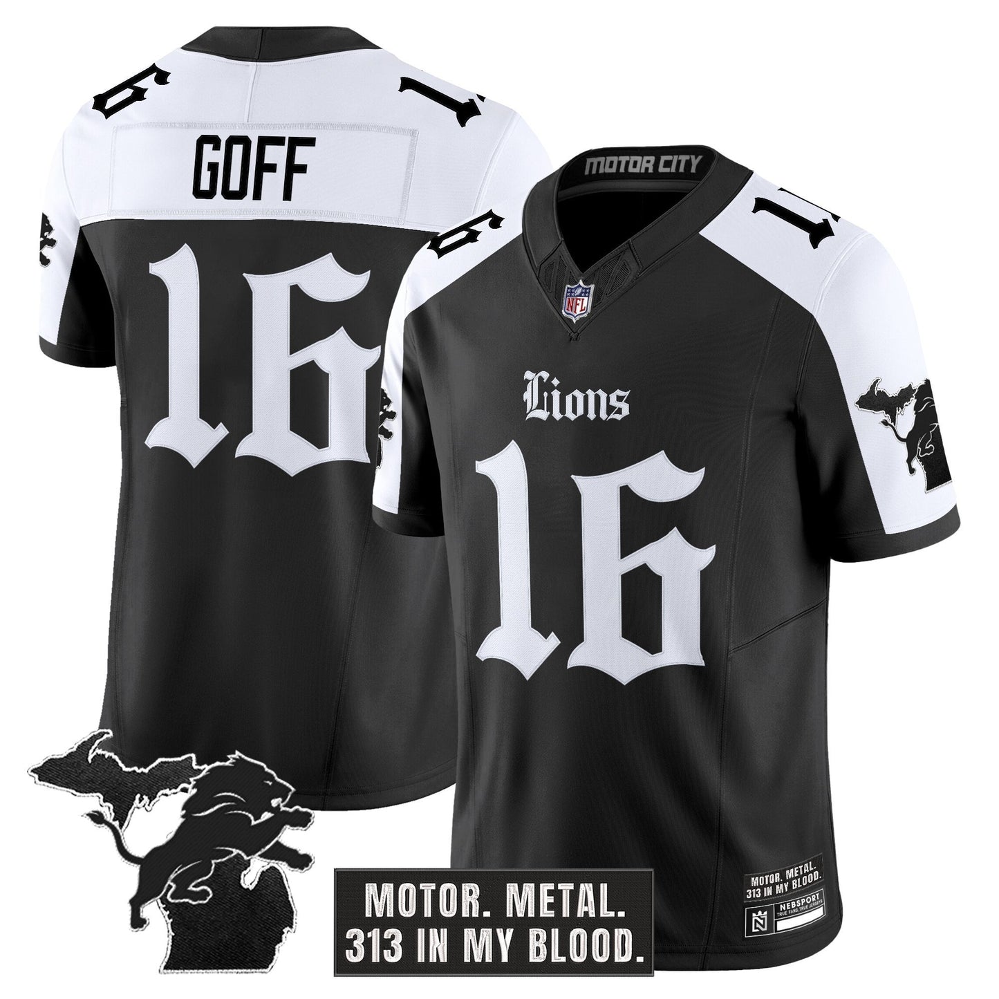 Men's Detroit Lions 'Gothic Motor Grit Edition' Vapor Limited Jersey - All Stitched