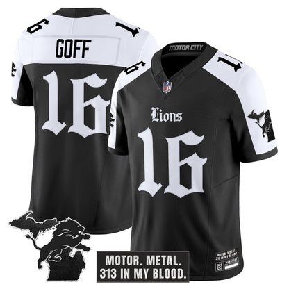 Men's Detroit Lions 'Gothic Motor Grit Edition' Vapor Limited Jersey - All Stitched