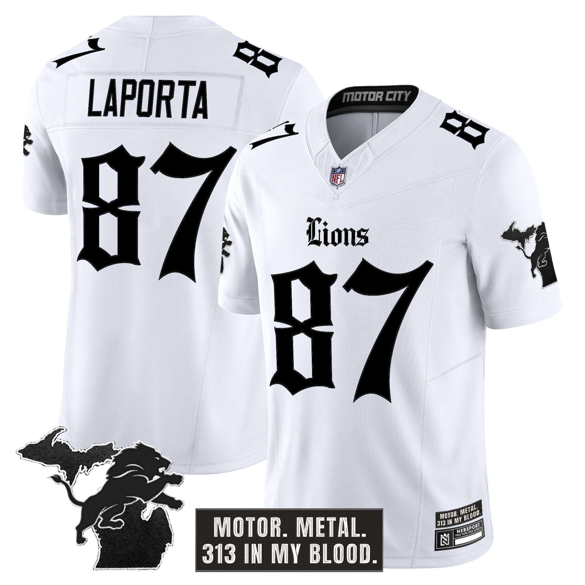 Men's Detroit Lions 'Gothic Motor Grit Edition' Vapor Limited Jersey - All Stitched