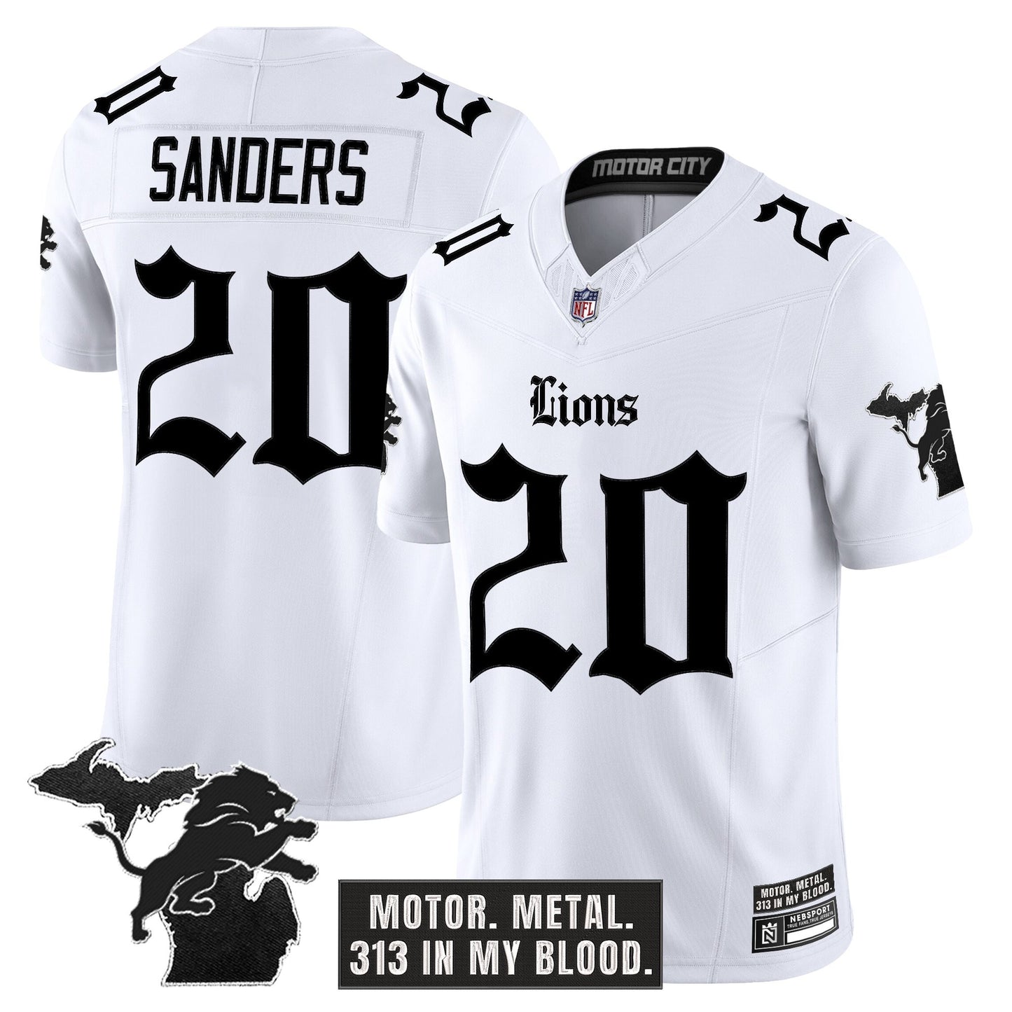 Men's Detroit Lions 'Gothic Motor Grit Edition' Vapor Limited Jersey - All Stitched