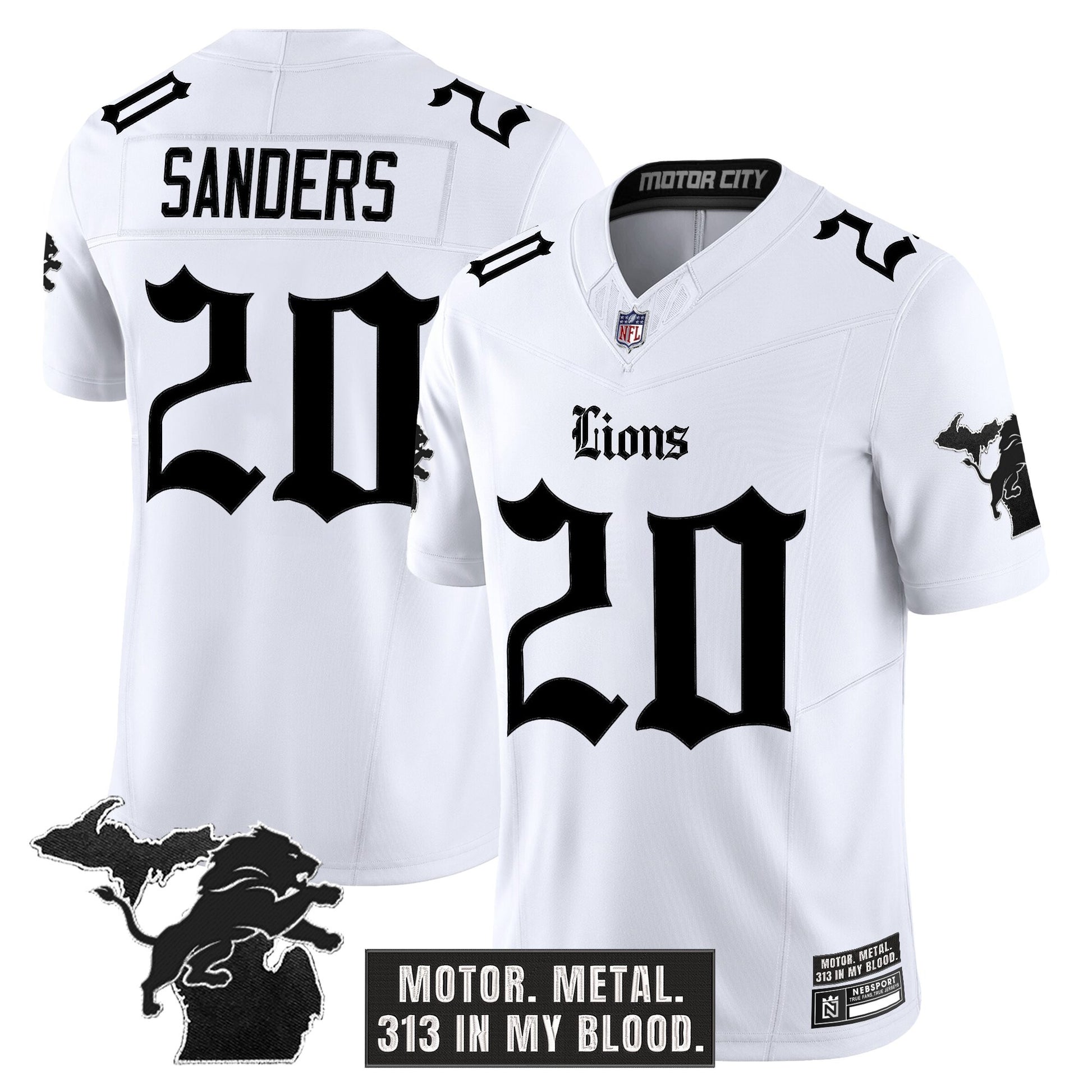 Men's Detroit Lions 'Gothic Motor Grit Edition' Vapor Limited Jersey - All Stitched