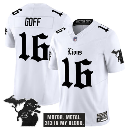 Men's Detroit Lions 'Gothic Motor Grit Edition' Vapor Limited Jersey - All Stitched