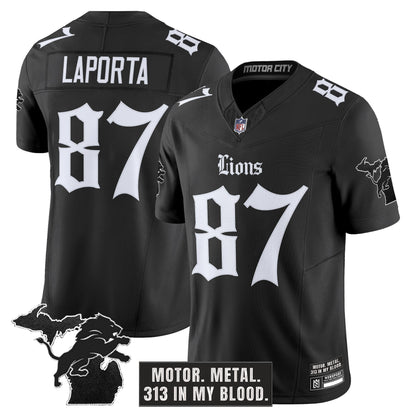 Men's Detroit Lions 'Gothic Motor Grit Edition' Vapor Limited Jersey - All Stitched