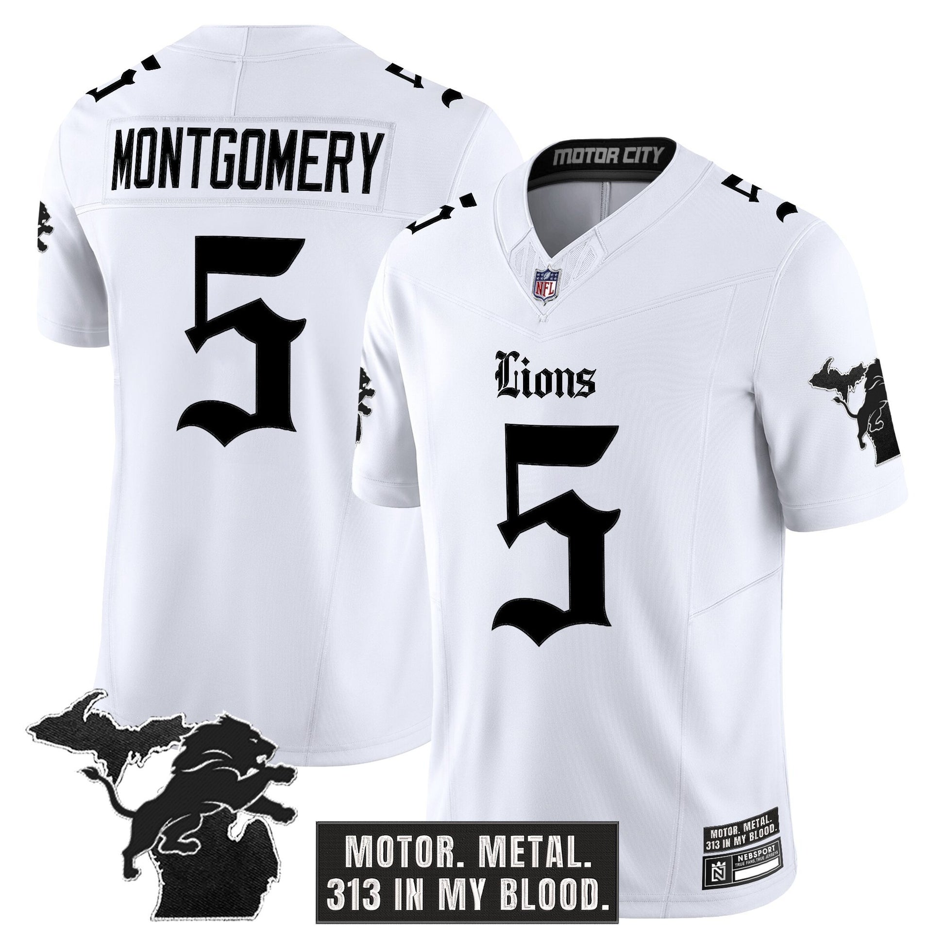 Men's Detroit Lions 'Gothic Motor Grit Edition' Vapor Limited Jersey - All Stitched