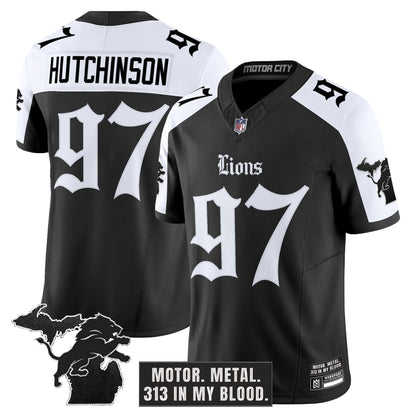 Men's Detroit Lions 'Gothic Motor Grit Edition' Vapor Limited Jersey - All Stitched