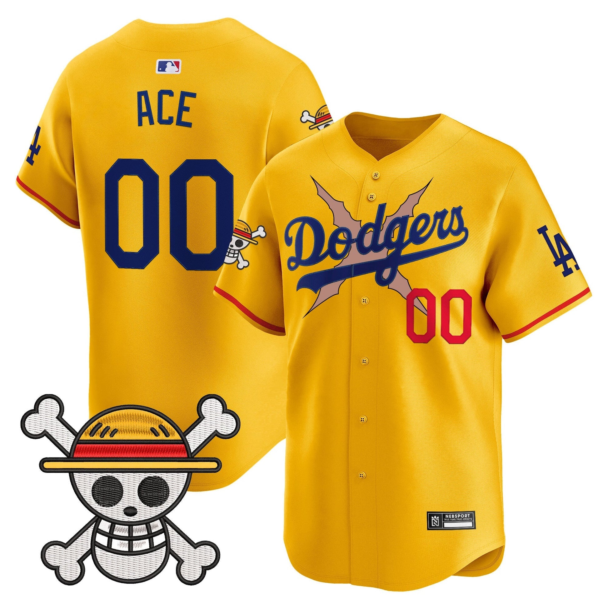Men's Los Angeles Dodgers x One Piece 2025 Vapor Premier Limited Jersey - Stitched