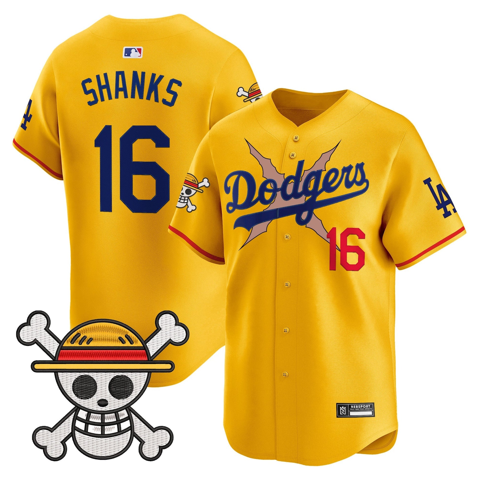 Men's Los Angeles Dodgers x One Piece 2025 Vapor Premier Limited Jersey - Stitched