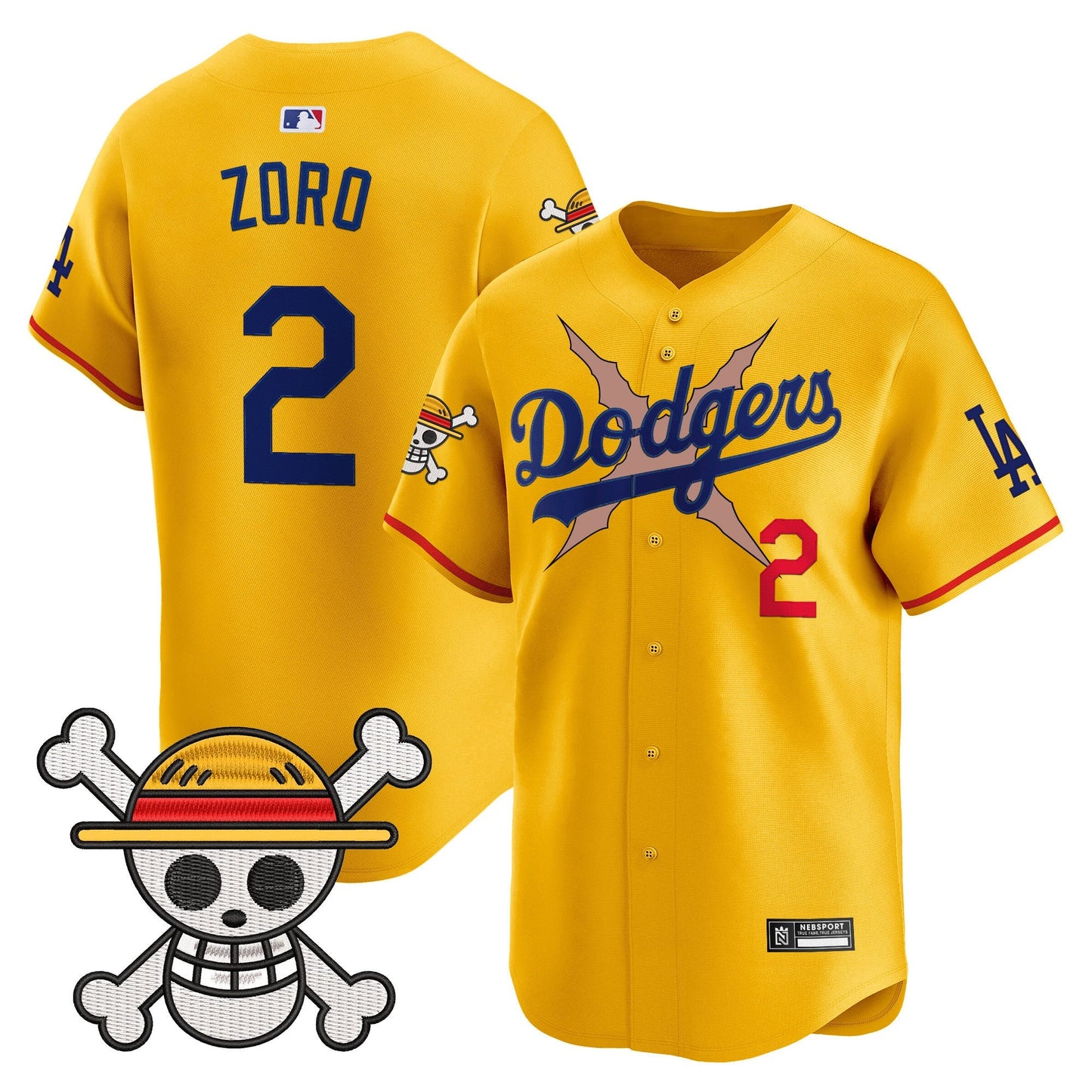Men's Los Angeles Dodgers x One Piece 2025 Vapor Premier Limited Jersey - Stitched