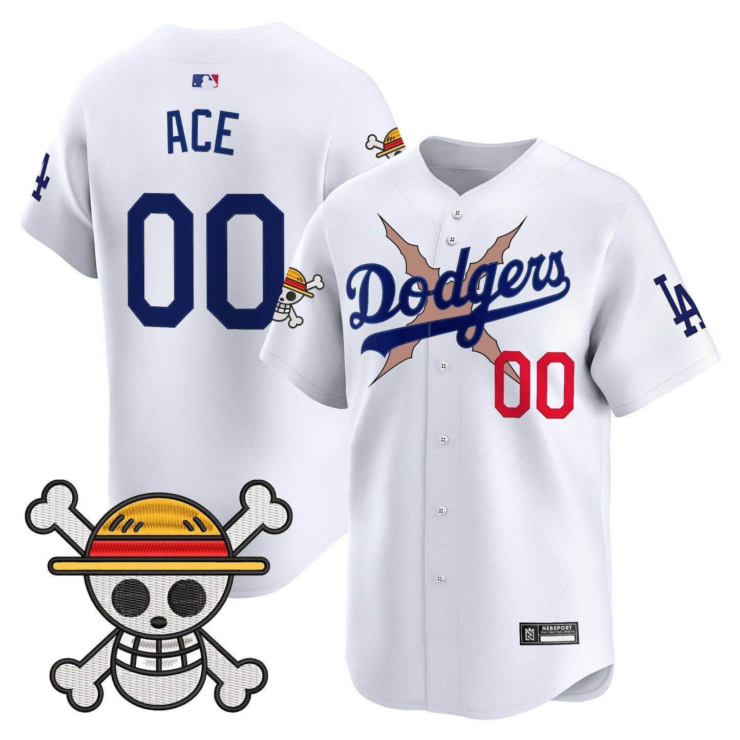 Men's Los Angeles Dodgers x One Piece 2025 Vapor Premier Limited Jersey - Stitched