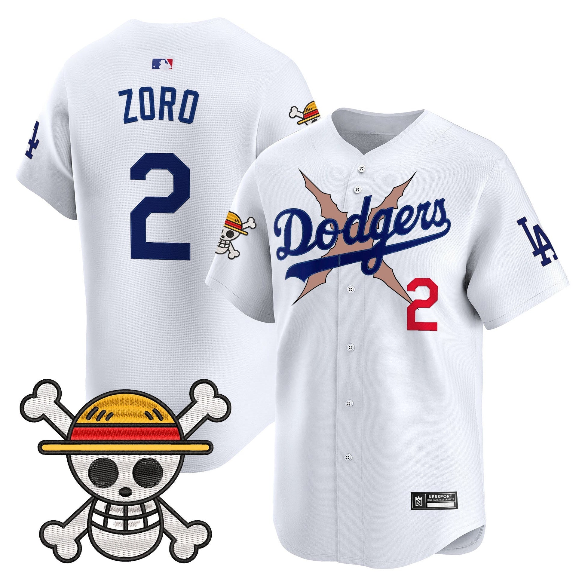 Men's Los Angeles Dodgers x One Piece 2025 Vapor Premier Limited Jersey - Stitched