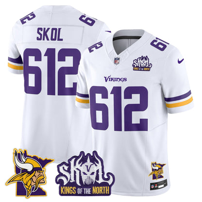 Men's Minnesota Vikings Kings Of The North Patch Vapor Limited Jersey V3 - All Stitched