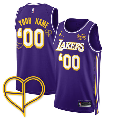 Custom Los Angeles Lakers BLΛƆKPIИK 2025 Limited Jersey - All Stitched