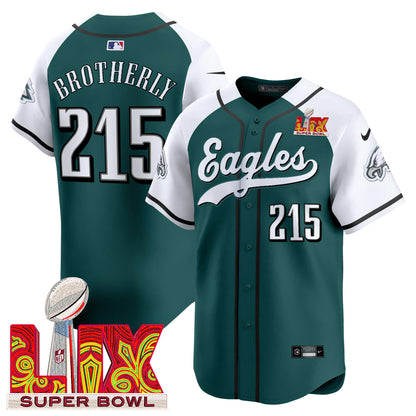 Men's Philadelphia Eagles Midnight Green Super Bowl LIX Vapor Baseball Jersey - All Stitched
