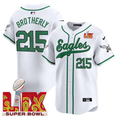 Men's Philadelphia Eagles Midnight Green Super Bowl LIX Vapor Baseball Jersey - All Stitched