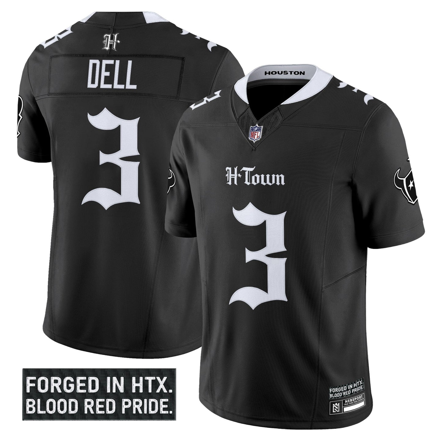 Men's Houston Texans 'Gothic Lone Star Shadows Edition' Vapor Limited Jersey - All Stitched