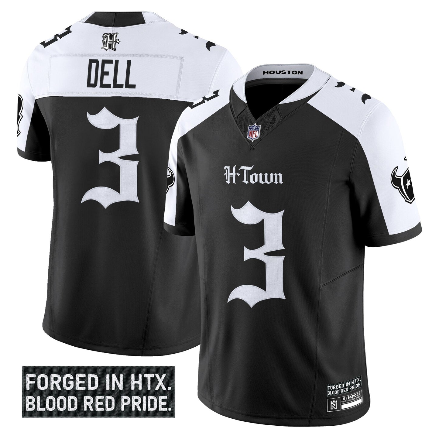 Men's Houston Texans 'Gothic Lone Star Shadows Edition' Vapor Limited Jersey - All Stitched