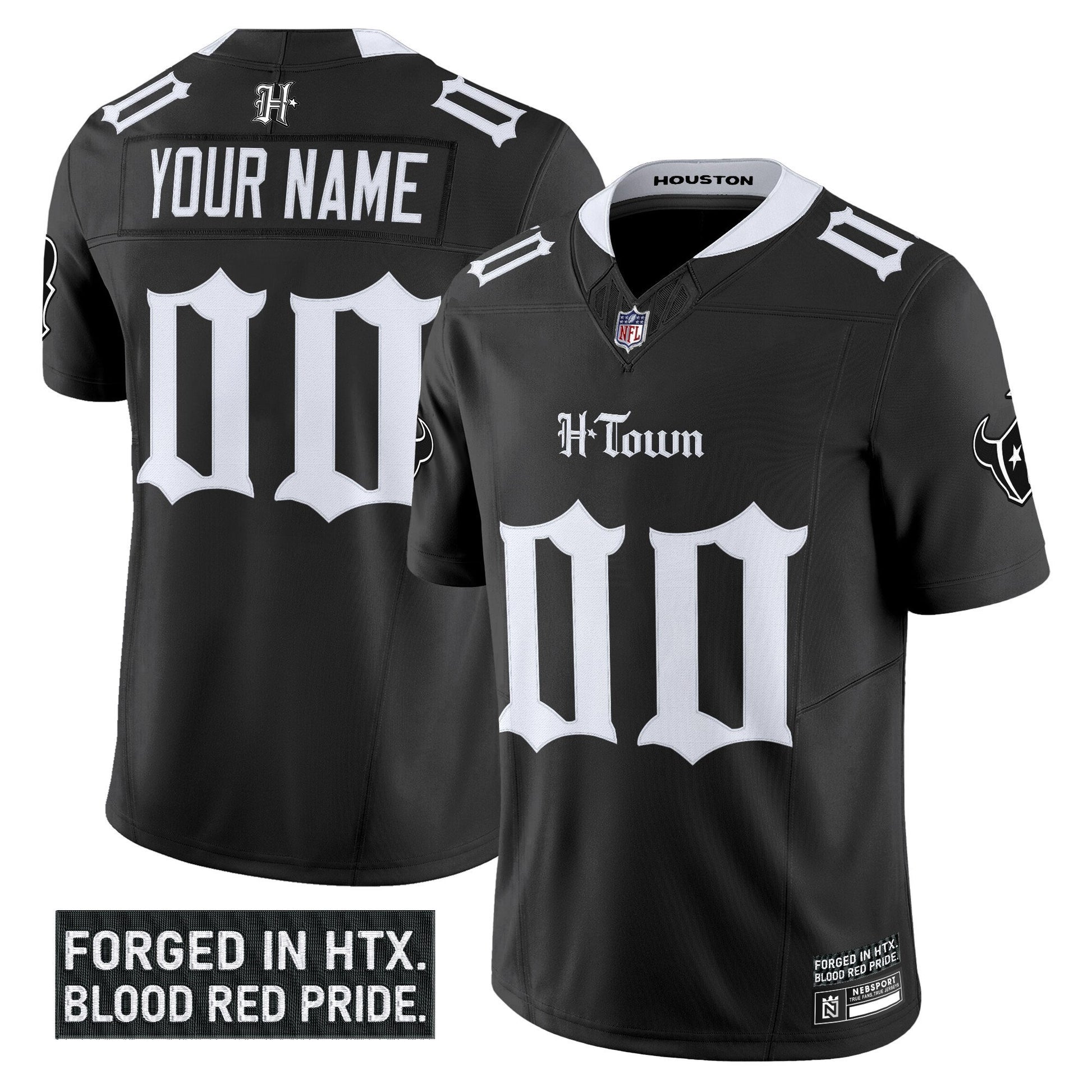 Houston Texans 'Gothic Lone Star Shadows Edition' Vapor Limited Custom Jersey - All Stitched