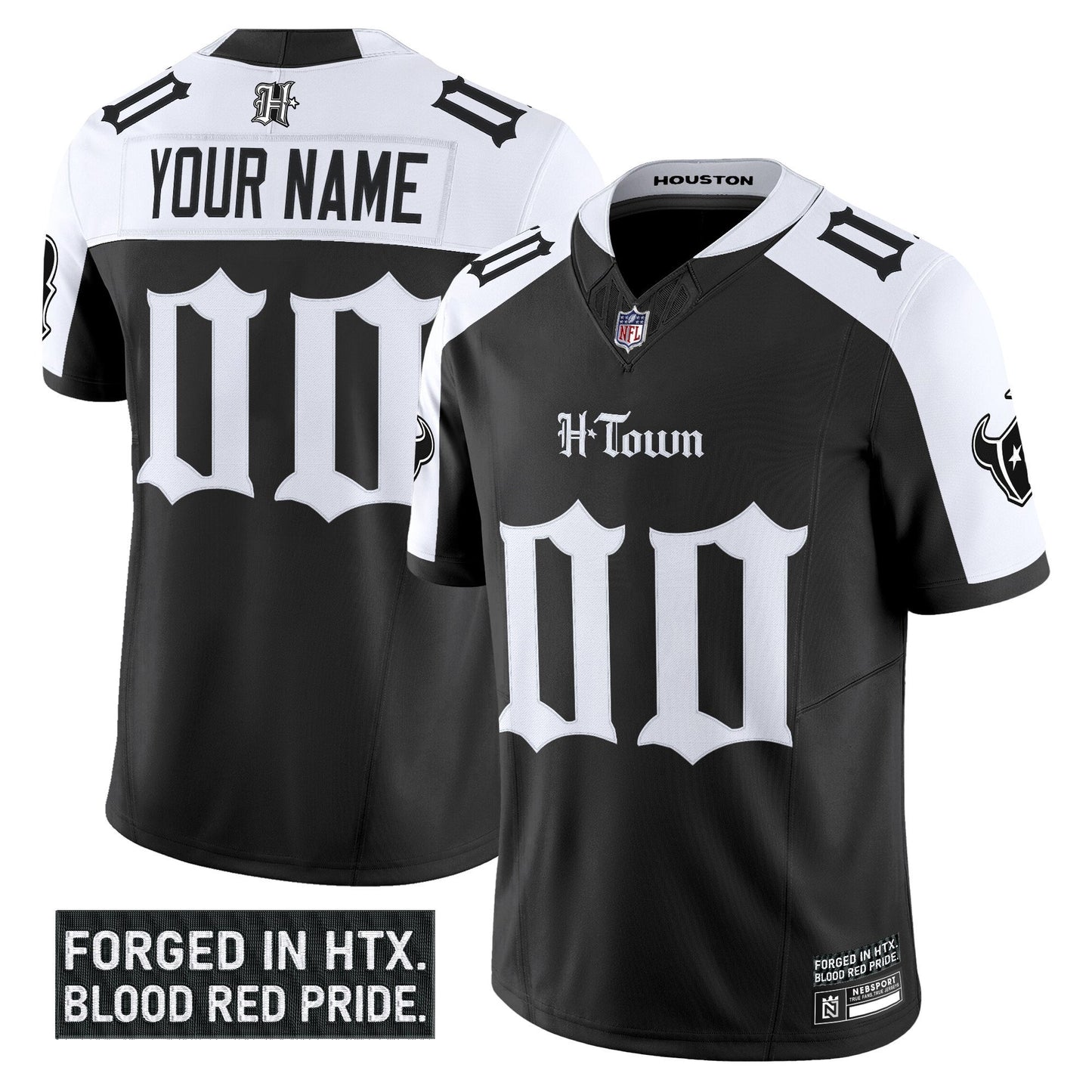 Houston Texans 'Gothic Lone Star Shadows Edition' Vapor Limited Custom Jersey - All Stitched